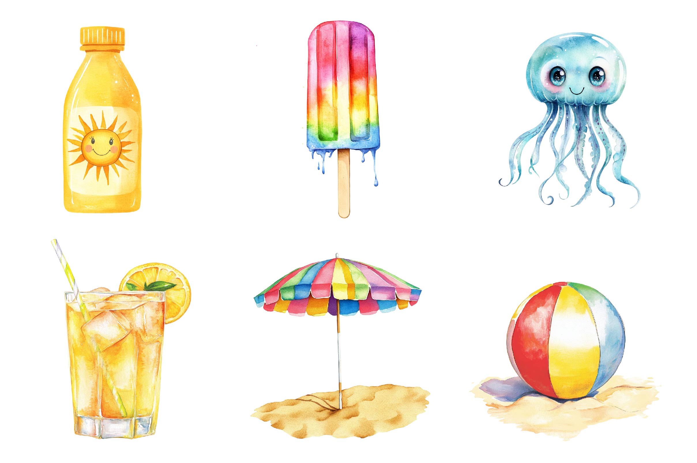 Happy Summer Element Clipart Bundle - CraftNest - Digital Crafting and Art