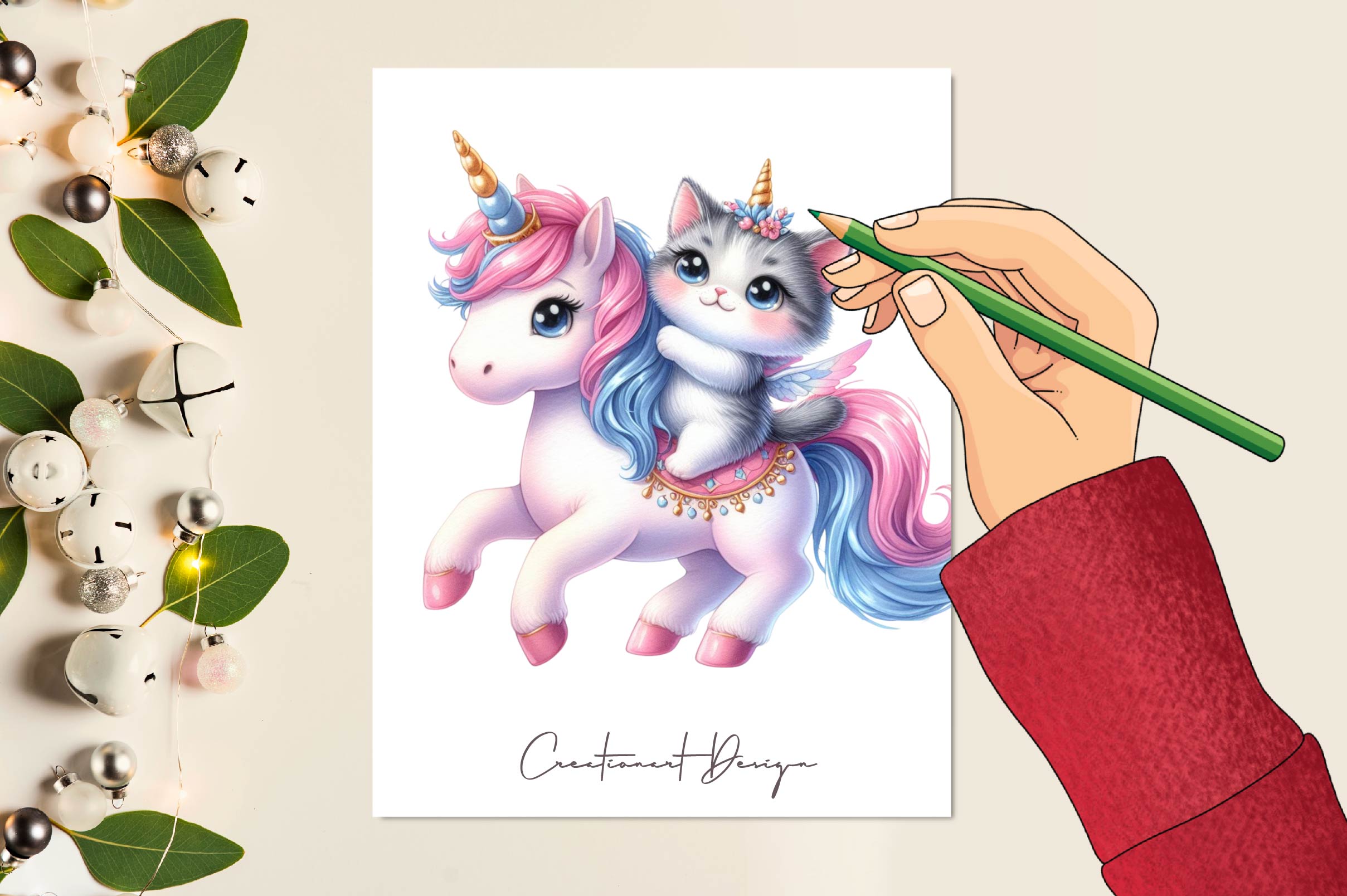 Cat Riding Unicorn Clipart Bundle - CraftNest - Digital Crafting and Art