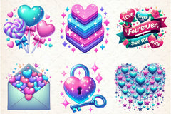 Glittery Valentine Clipart Bundle 1 - CraftNest - Digital Crafting and Art