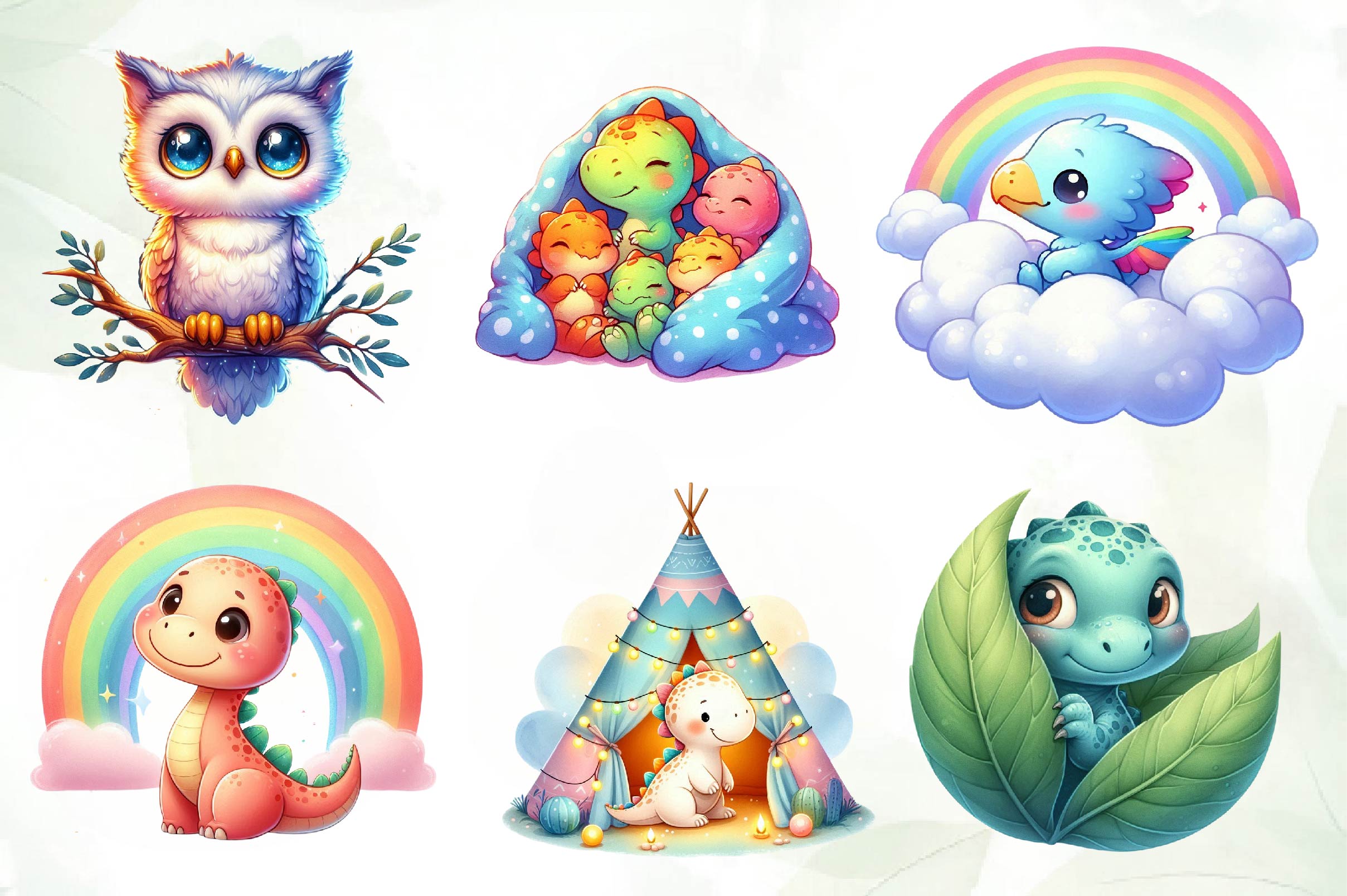 Dinosaurs Nursery Decor Clipart Bundle - CraftNest - Digital Crafting and Art