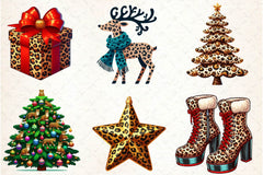 Leopard Print Christmas Clipart Bundle - CraftNest - Digital Crafting and Art