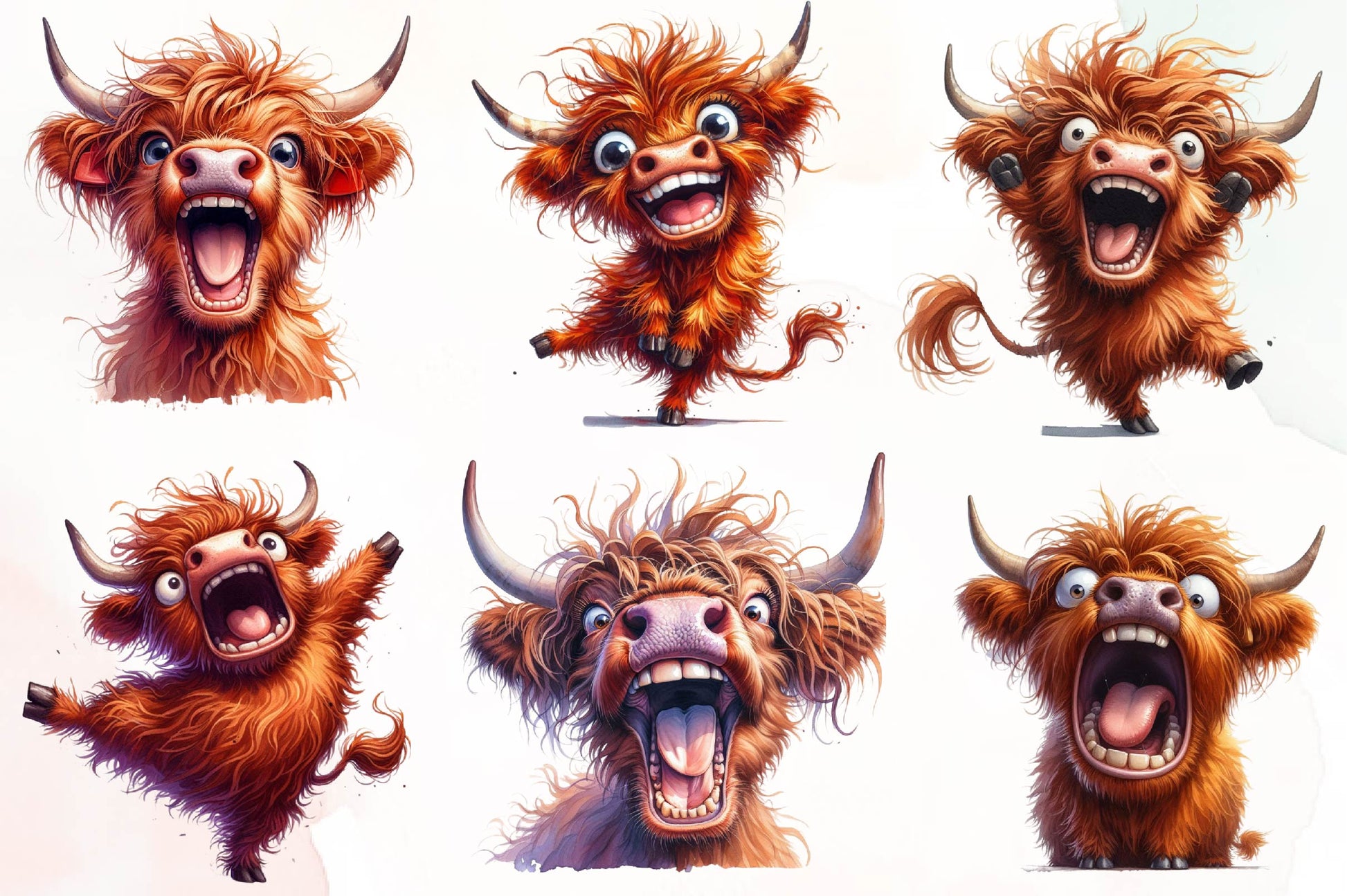 Highland Cow Clipart Bundle 1 - CraftNest - Digital Crafting and Art