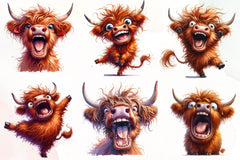 Highland Cow Clipart Bundle 1 - CraftNest - Digital Crafting and Art