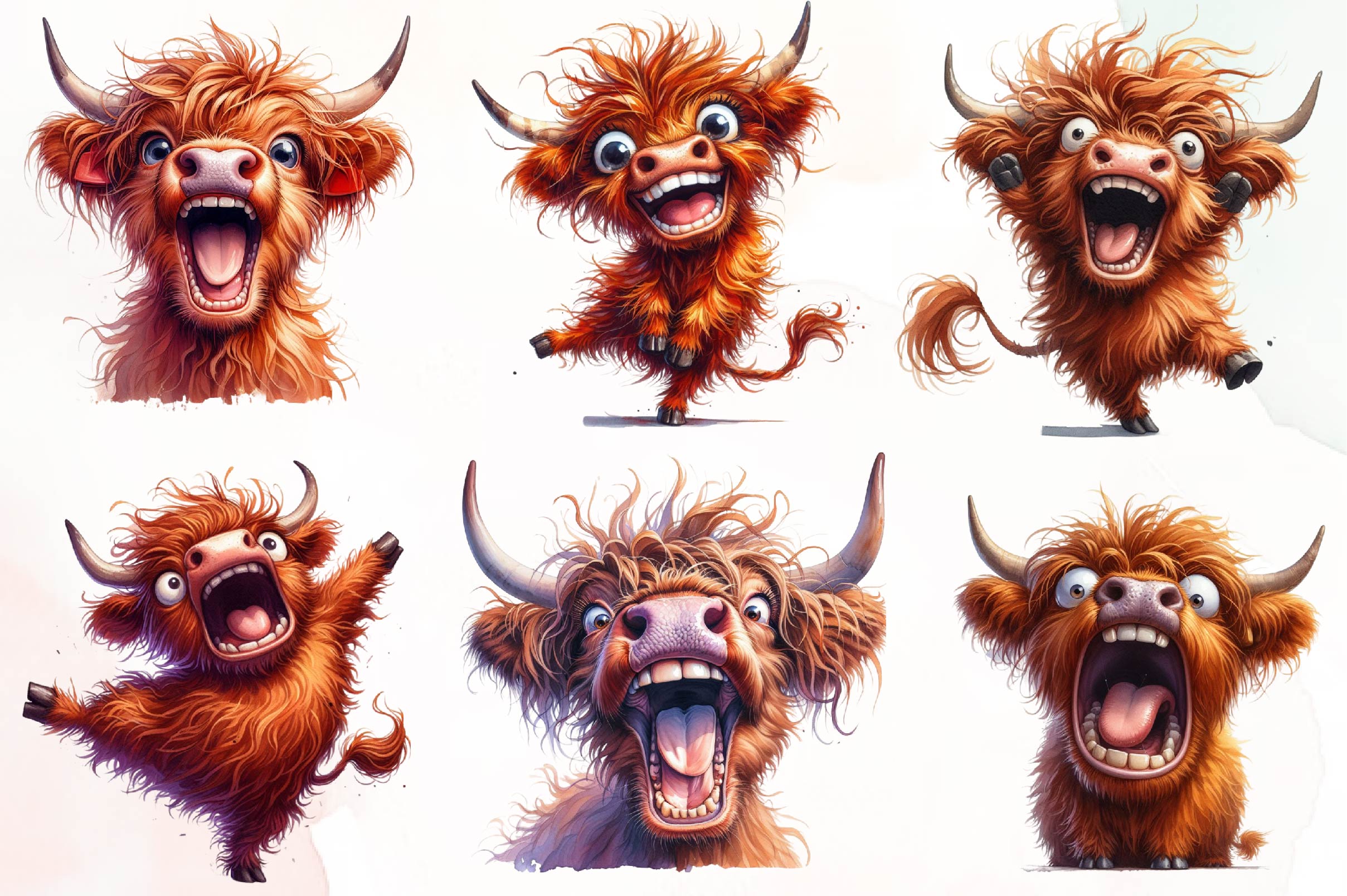 Highland Cow Clipart Bundle 1 - CraftNest - Digital Crafting and Art