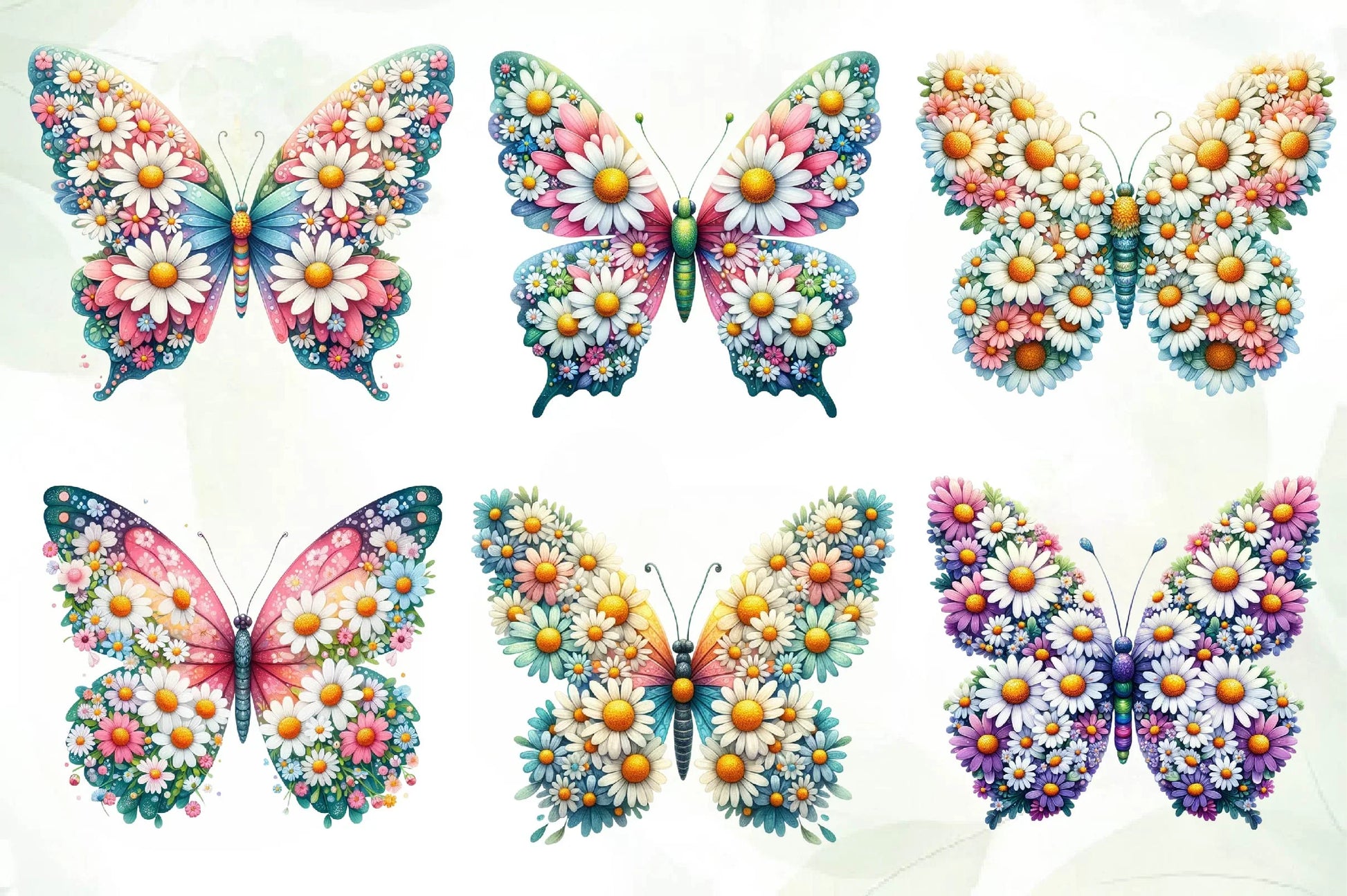 Daisy Butterfly Clip Art Clipart Bundle - CraftNest - Digital Crafting and Art