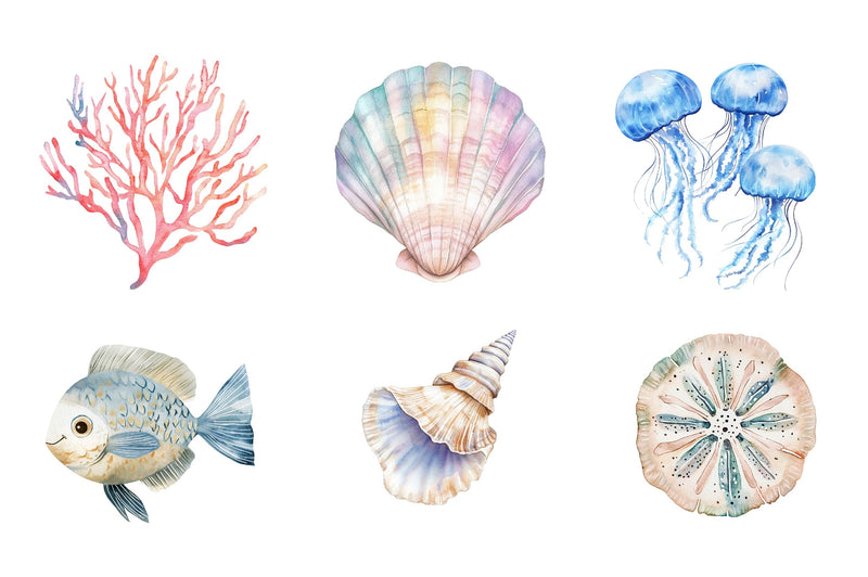 Minimalist Sea Clipart Bundle - CraftNest - Digital Crafting and Art