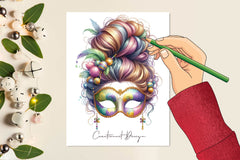 Mardi Gras Mama Messy Bun Clipart Bundle - CraftNest - Digital Crafting and Art