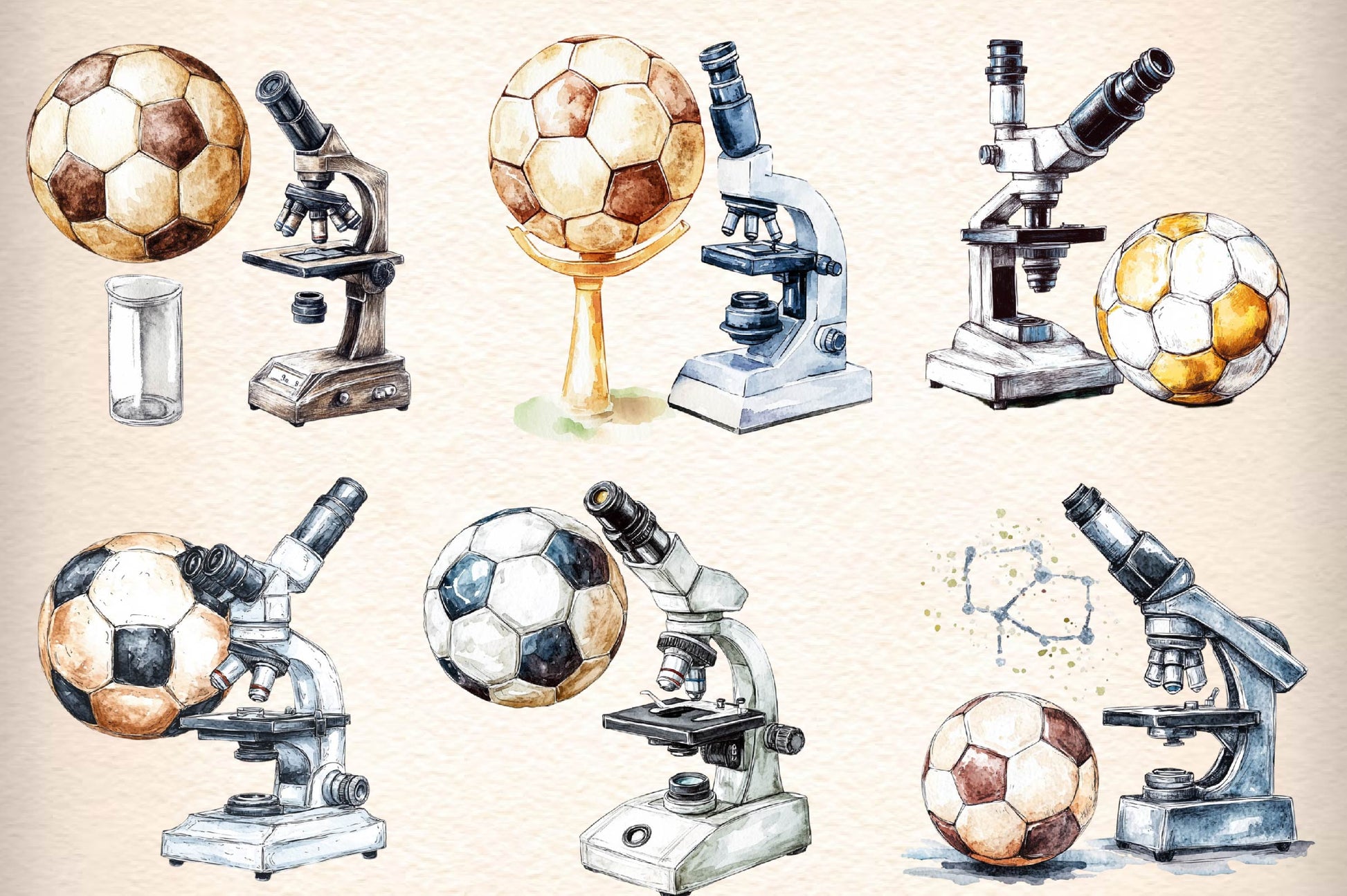 Microscope Ball Clipart Bundle - CraftNest - Digital Crafting and Art