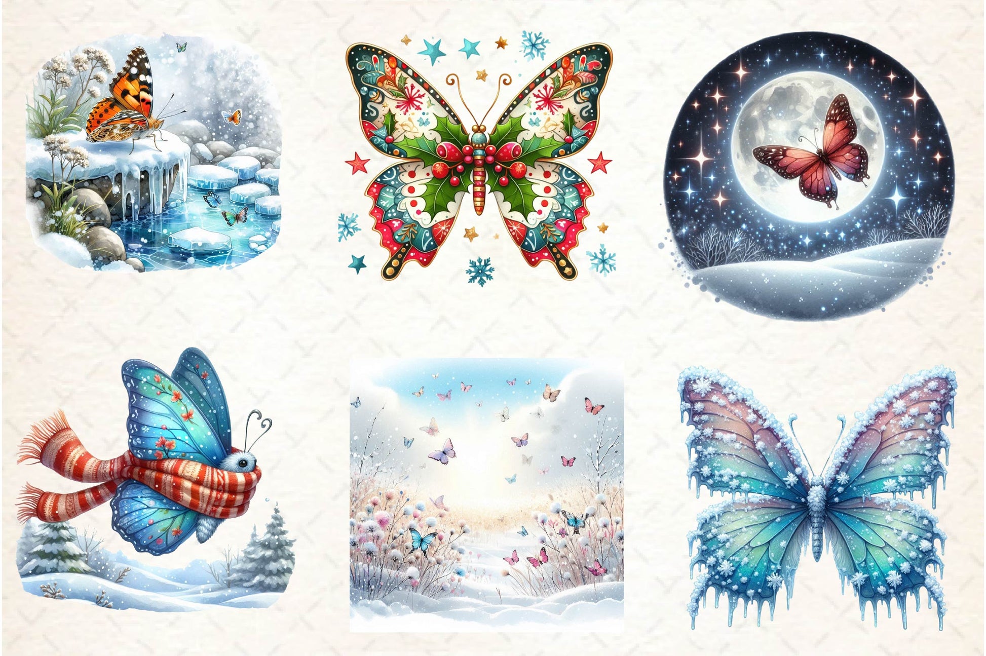 Winter & Butterfly Clipart Bundle - CraftNest - Digital Crafting and Art