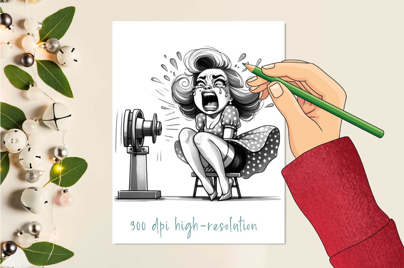 Vintage Woman Crying Clipart Bundle - CraftNest - Digital Crafting and Art