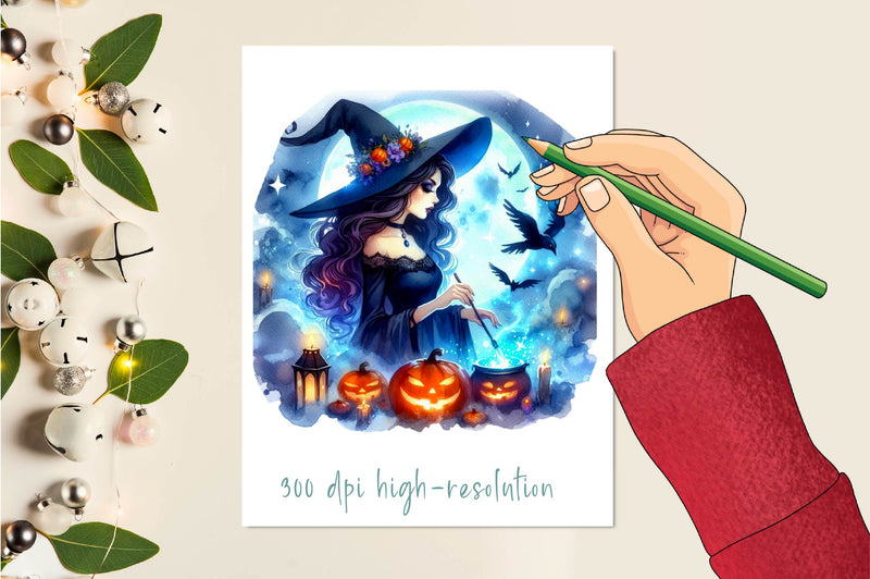 Halloween Mystical Witch Clipart Bundle - CraftNest - Digital Crafting and Art