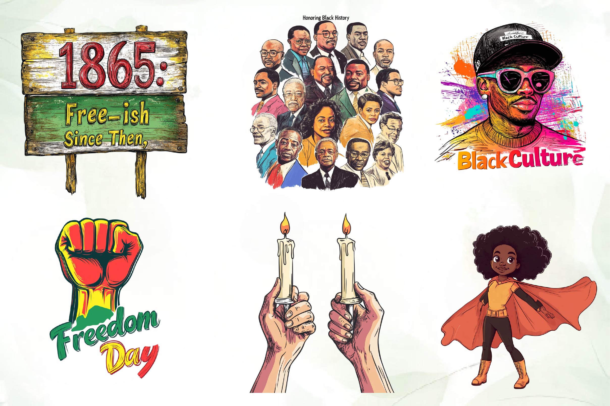 Juneteenth 1865 Black History Month Clipart Bundle - CraftNest - Digital Crafting and Art