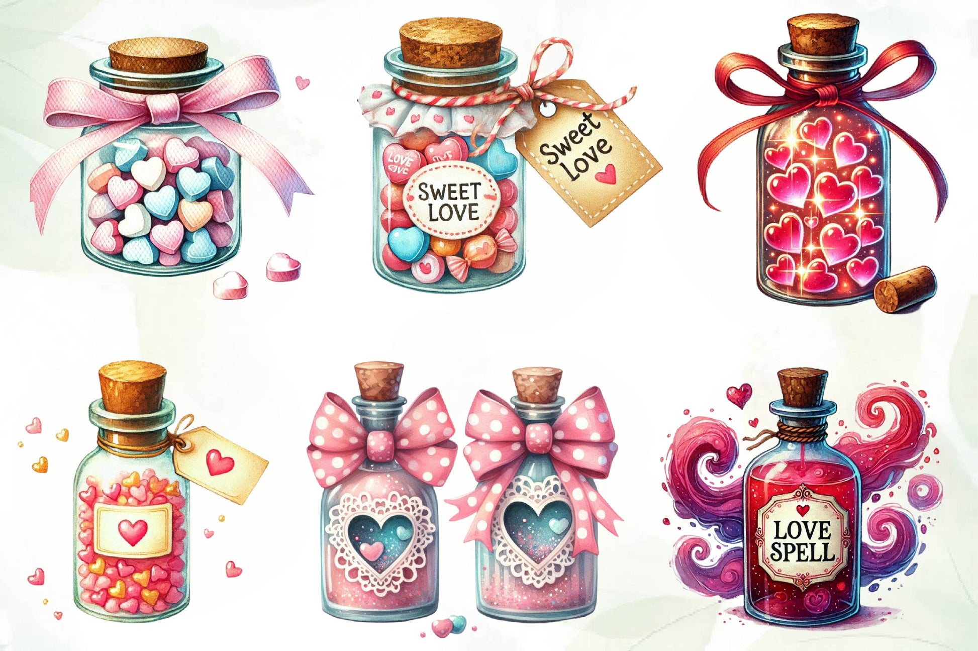 Love Bottle Valentines Day Clipart Bundle - CraftNest - Digital Crafting and Art