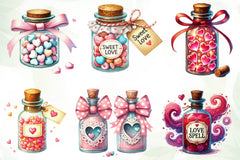 Love Bottle Valentines Day Clipart Bundle - CraftNest - Digital Crafting and Art