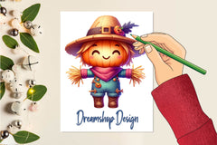 Cute Farm Scarecrow Clipart Bundle - CraftNest - Digital Crafting and Art
