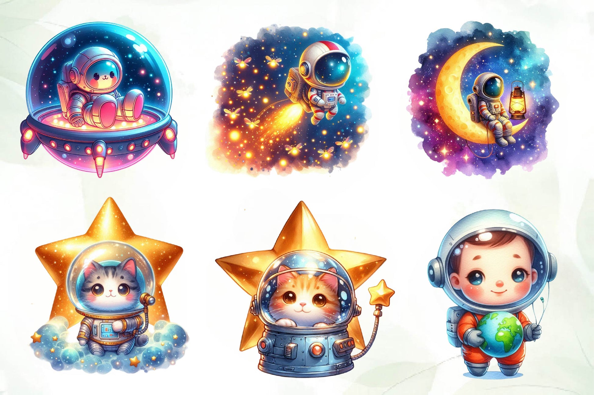 Astronaut Space Clipart Bundle 1 - CraftNest - Digital Crafting and Art
