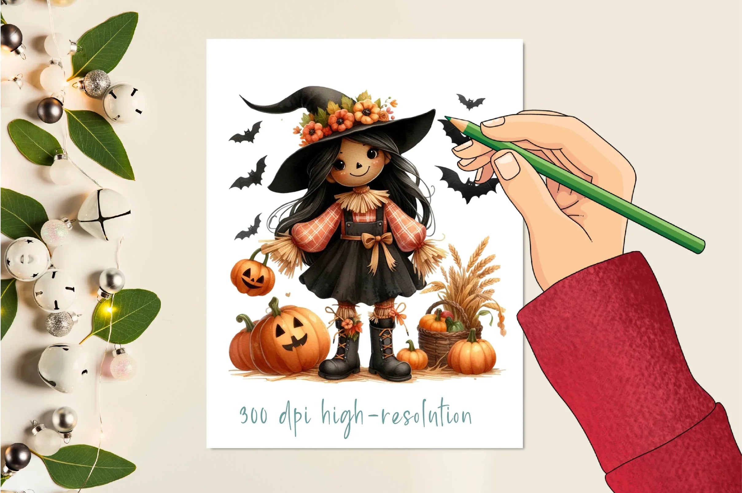 Halloween Scarecrow Girl Clipart Bundle - CraftNest - Digital Crafting and Art