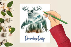 Double Exposure Woodland Animals Clipart Bundle - CraftNest - Digital Crafting and Art