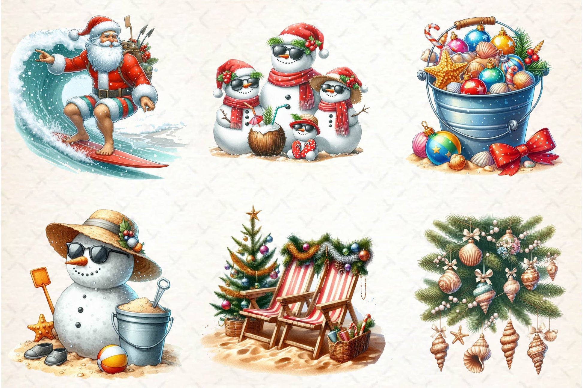Beach & Christmas Clipart Bundle - CraftNest - Digital Crafting and Art