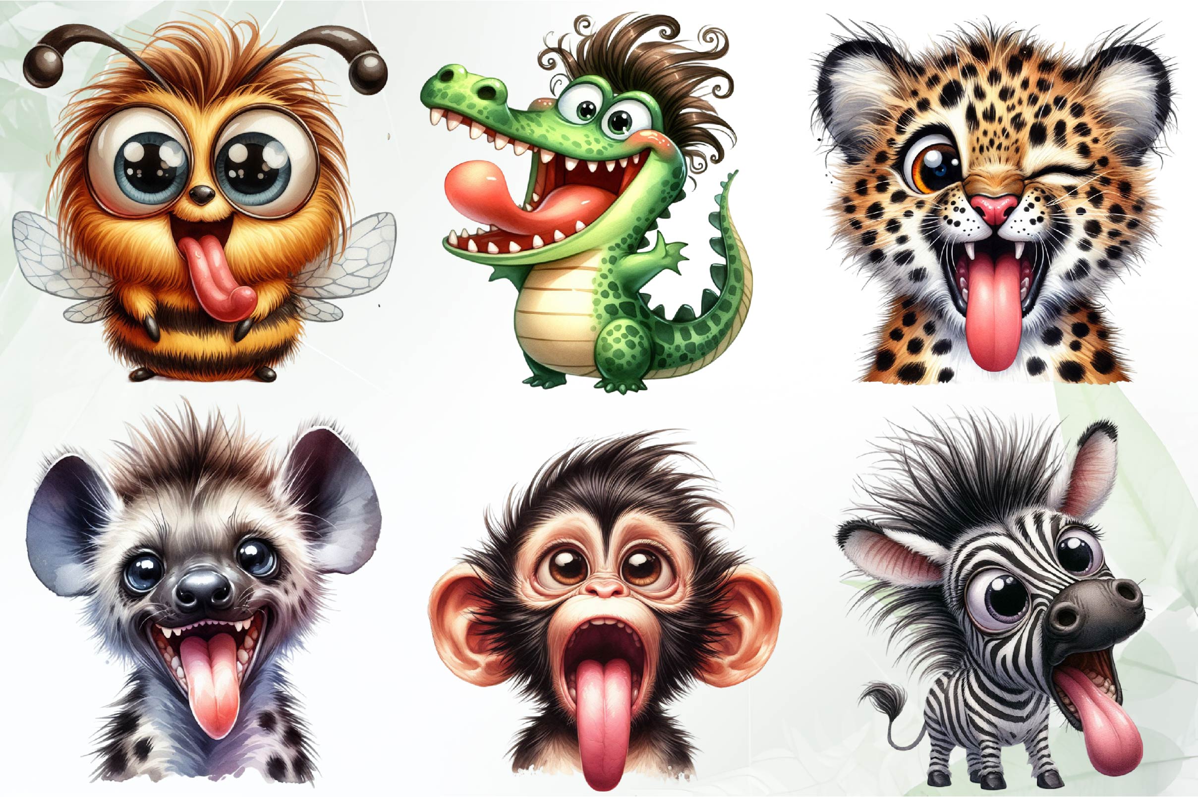 Crazy Funny Animals Clipart Bundle - CraftNest - Digital Crafting and Art