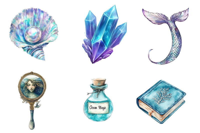 Little Mermaid Under The Sea Clipart Bundle - CraftNest - Digital Crafting and Art