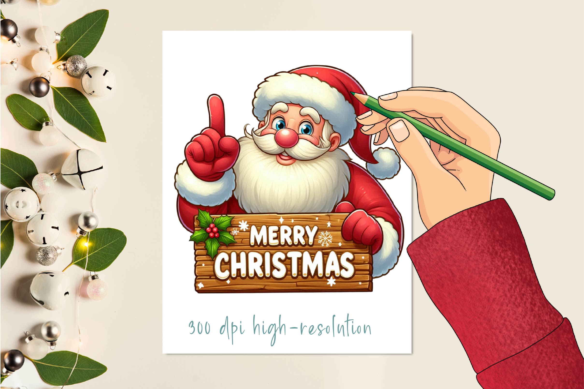 Cute Christmas Santa Clipart Bundle - CraftNest - Digital Crafting and Art