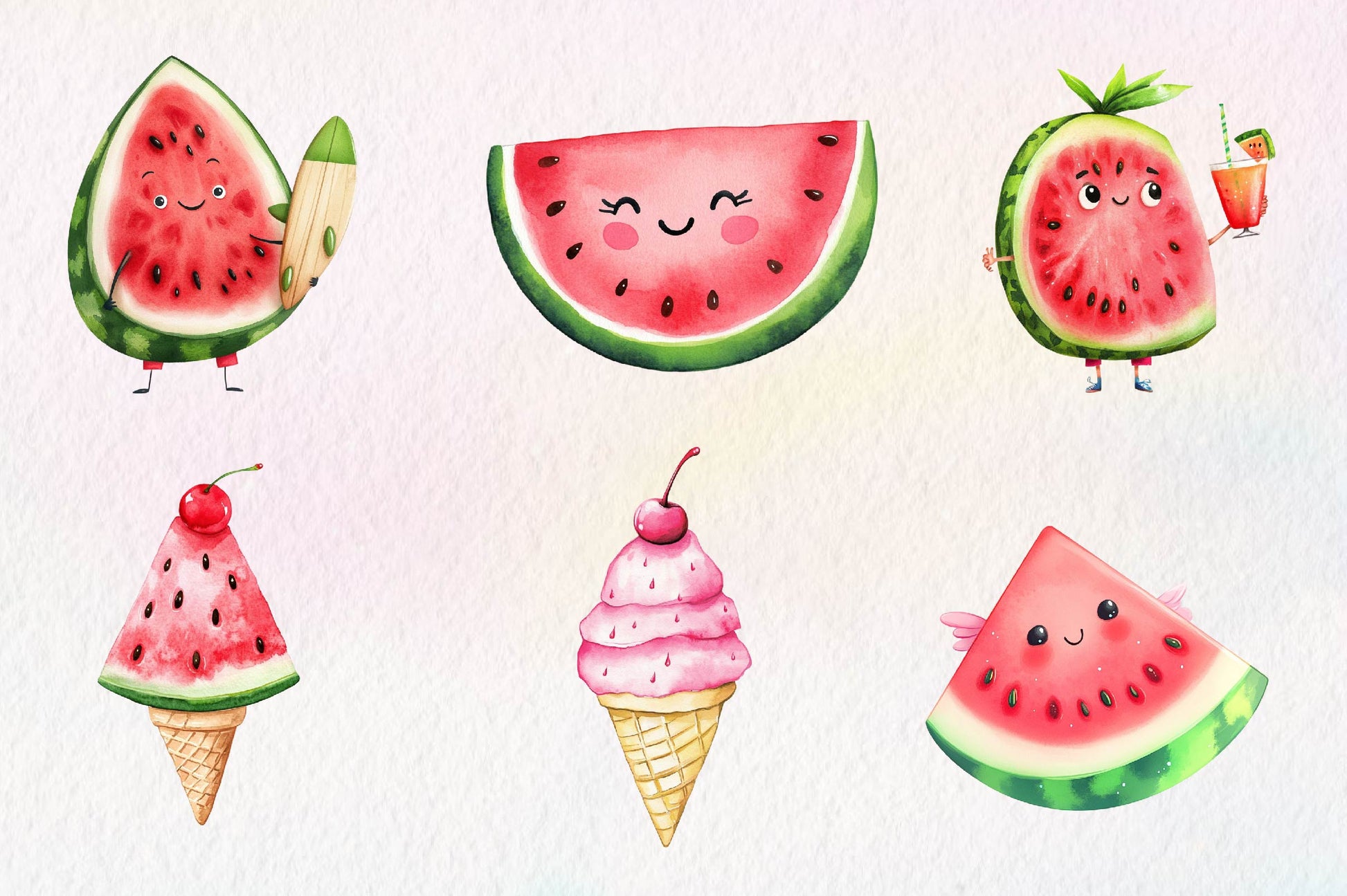 Summer Watermelon Clipart Bundle 1 - CraftNest - Digital Crafting and Art