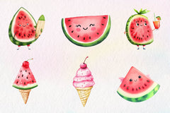 Summer Watermelon Clipart Bundle 1 - CraftNest - Digital Crafting and Art