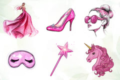 Glitter Pink Girl Clipart Bundle - CraftNest - Digital Crafting and Art