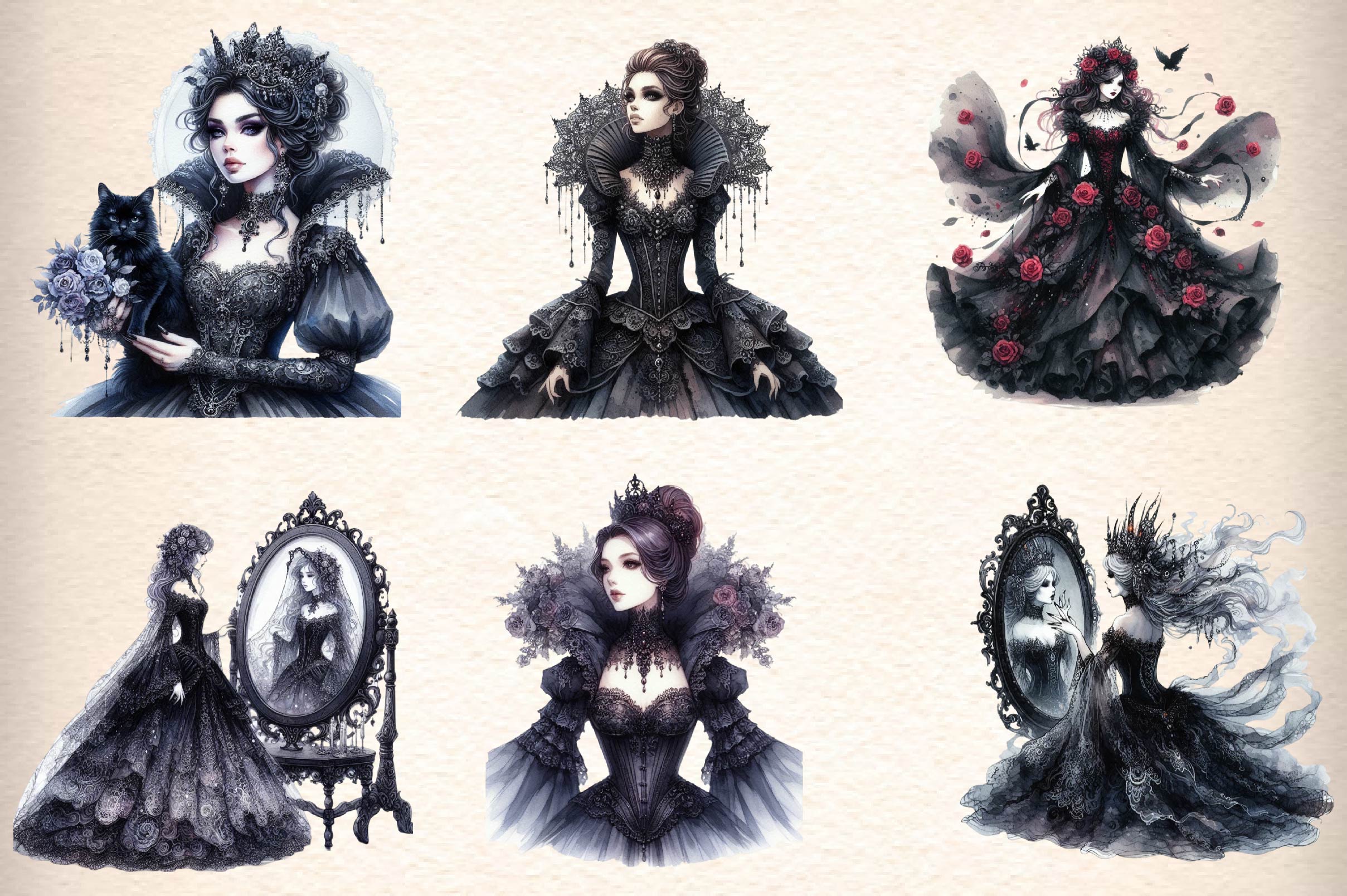 Gothic Princess Clipart Bundle - CraftNest - Digital Crafting and Art
