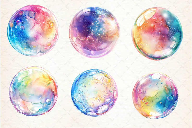 Pastel Soap Bubbles Clipart Bundle - CraftNest - Digital Crafting and Art