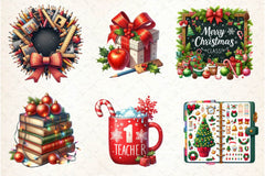 Christmas School Teacher Clipart Bundle - CraftNest - Digital Crafting and Art