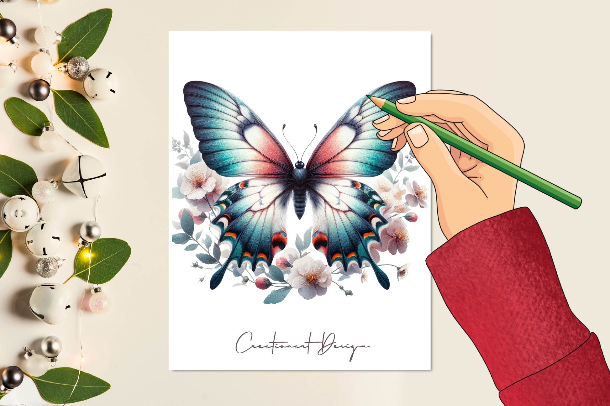 Boho Flower Butterfly Clipart Bundle - CraftNest - Digital Crafting and Art