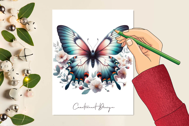 Boho Flower Butterfly Clipart Bundle - CraftNest - Digital Crafting and Art