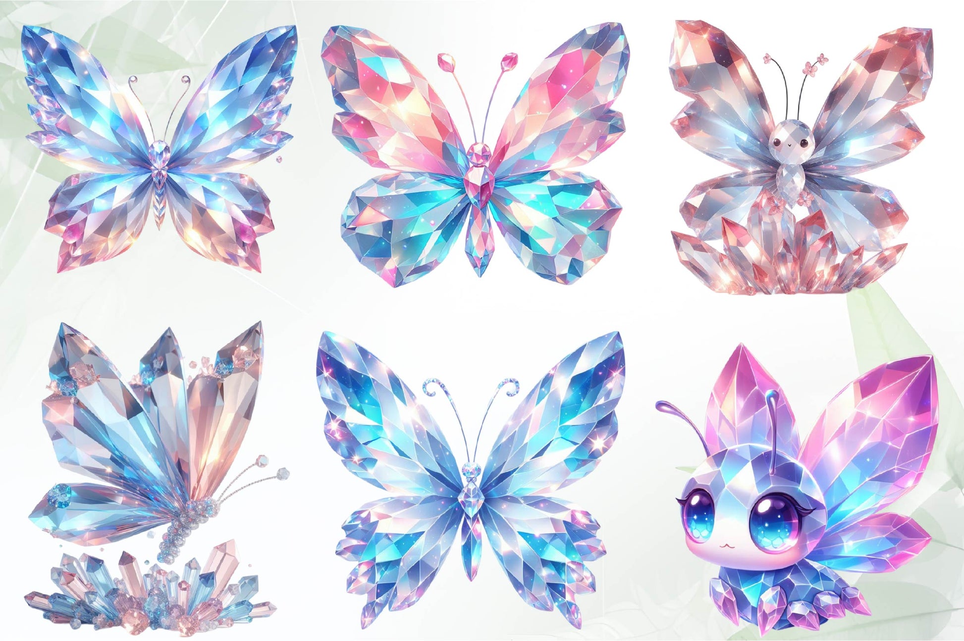 Crystal Butterflies Clipart Bundle - CraftNest - Digital Crafting and Art