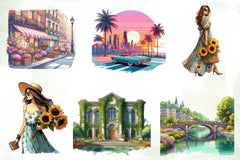 Summer City Clipart Bundle - CraftNest - Digital Crafting and Art