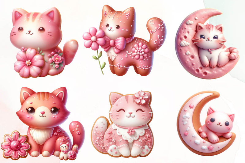 Cat Gingerbread Kitten Clipart Bundle - CraftNest - Digital Crafting and Art