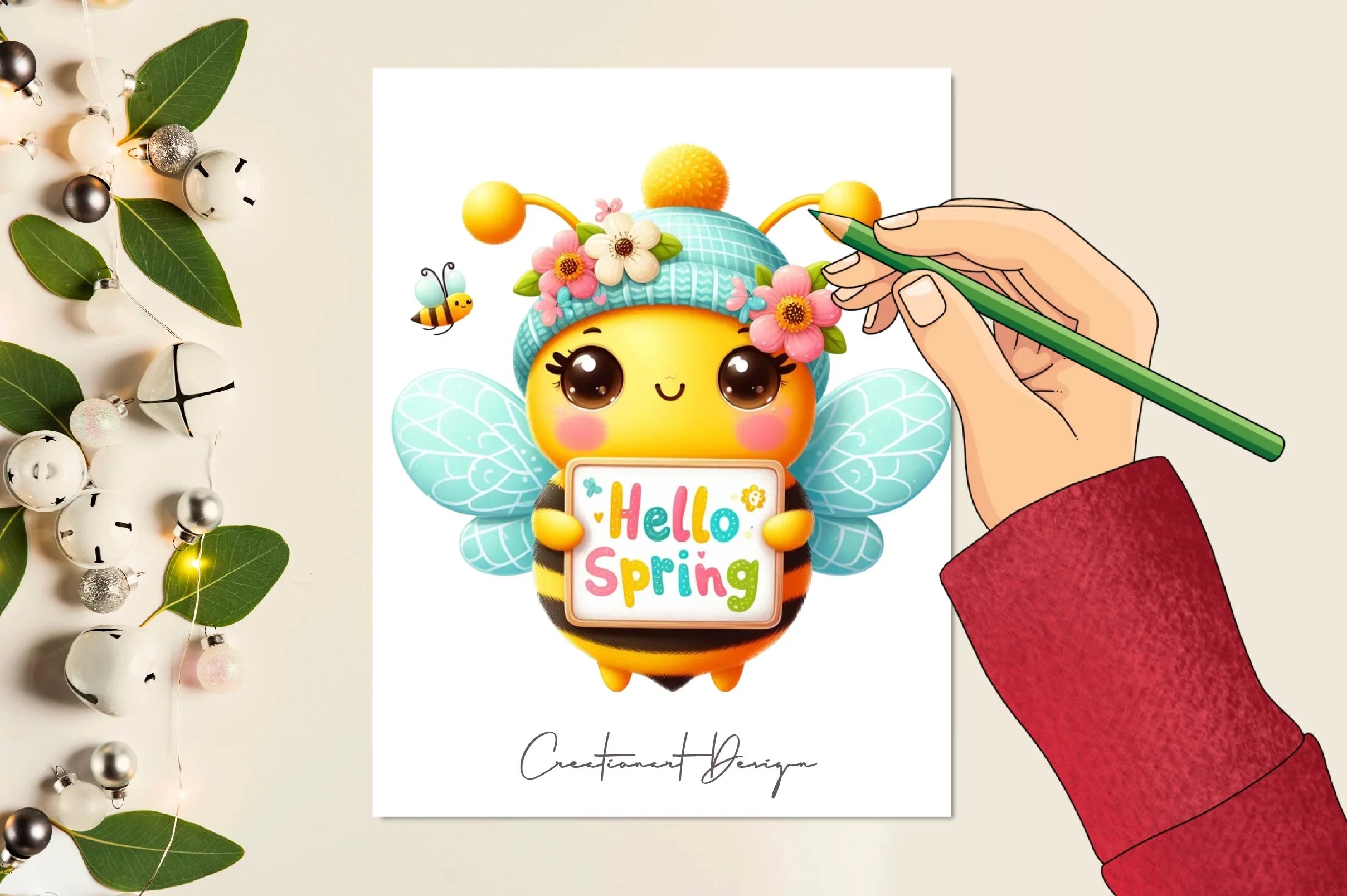 Hello Spring Bees Clipart Bundle - CraftNest - Digital Crafting and Art