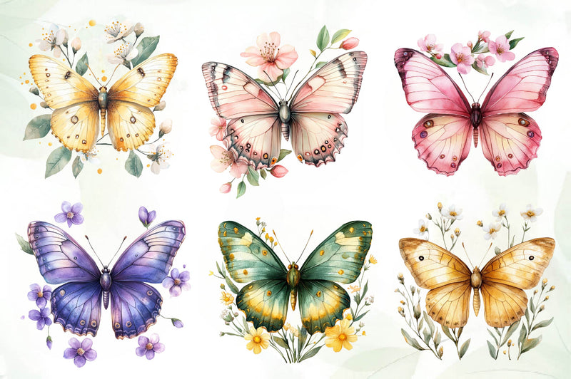 Spring Butterfly Clipart Bundle - CraftNest - Digital Crafting and Art