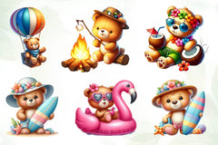 Teddy Bear Summer Trip Clipart Bundle - CraftNest - Digital Crafting and Art