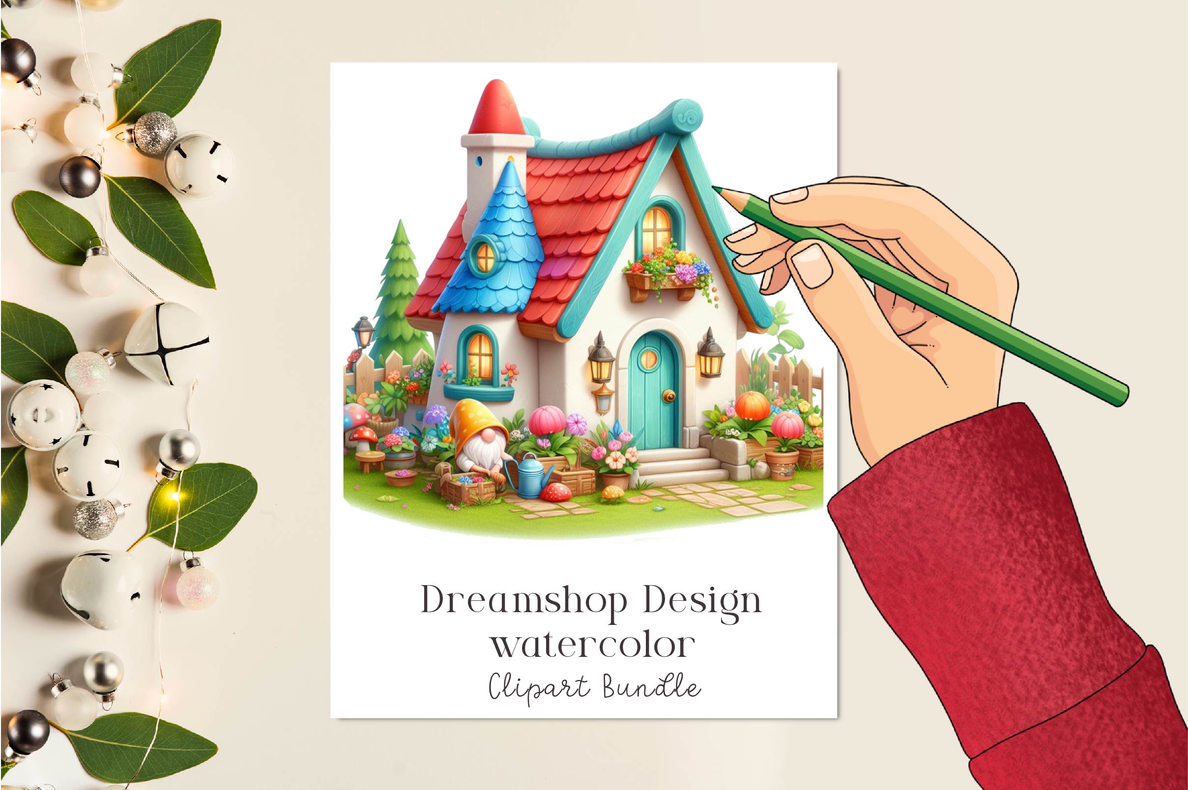 Garden Gnome House Clipart Bundle - CraftNest - Digital Crafting and Art