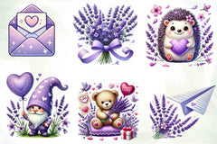 Lavender Valentine Clipart Bundle - CraftNest - Digital Crafting and Art