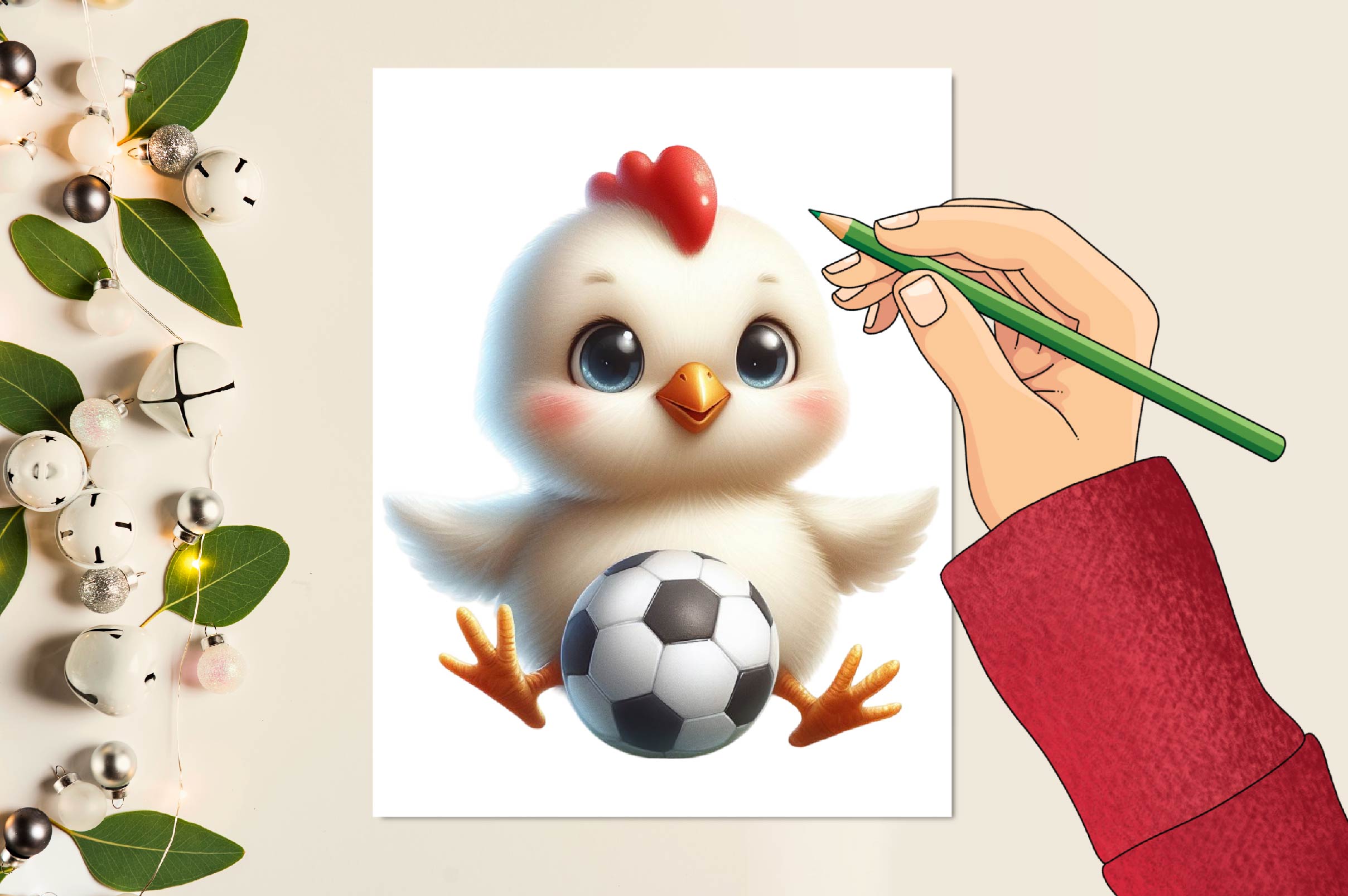 Chicken Playing Football Clipart Bundle - CraftNest - Digital Crafting and Art