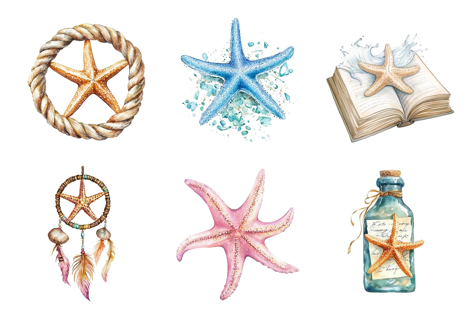 Summer Starfish Clipart Bundle - CraftNest - Digital Crafting and Art