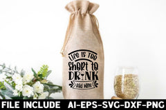 Wine Bag SVG Bundle - CraftNest - Digital Crafting and Art