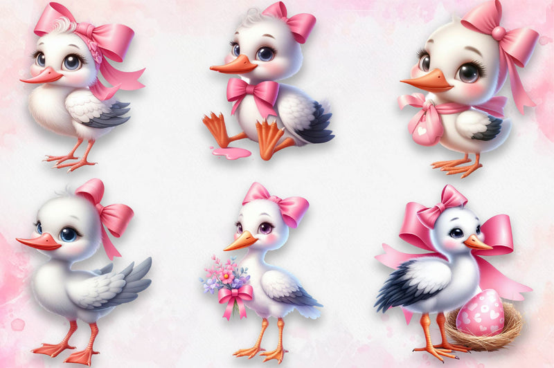 Mint Stork Baby Shower Clipart Bundle - CraftNest - Digital Crafting and Art