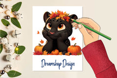 Cute Autumn Jaguar Clipart Bundle - CraftNest - Digital Crafting and Art