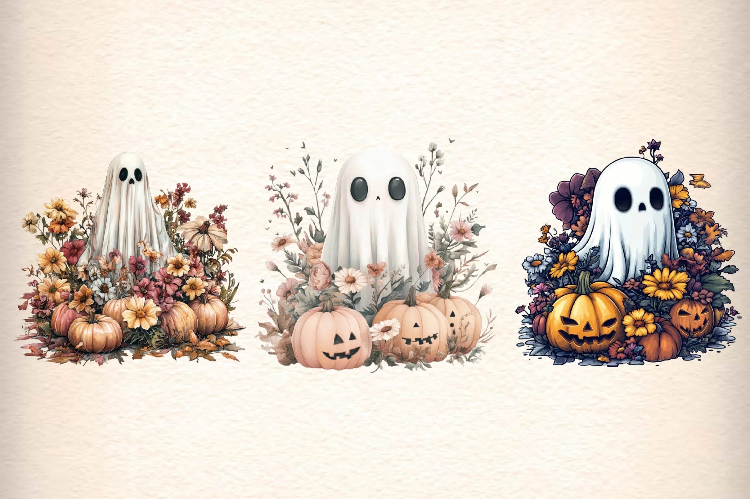 Halloween Ghost Clipart Bundle - CraftNest - Digital Crafting and Art