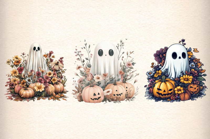 Halloween Ghost Clipart Bundle - CraftNest - Digital Crafting and Art