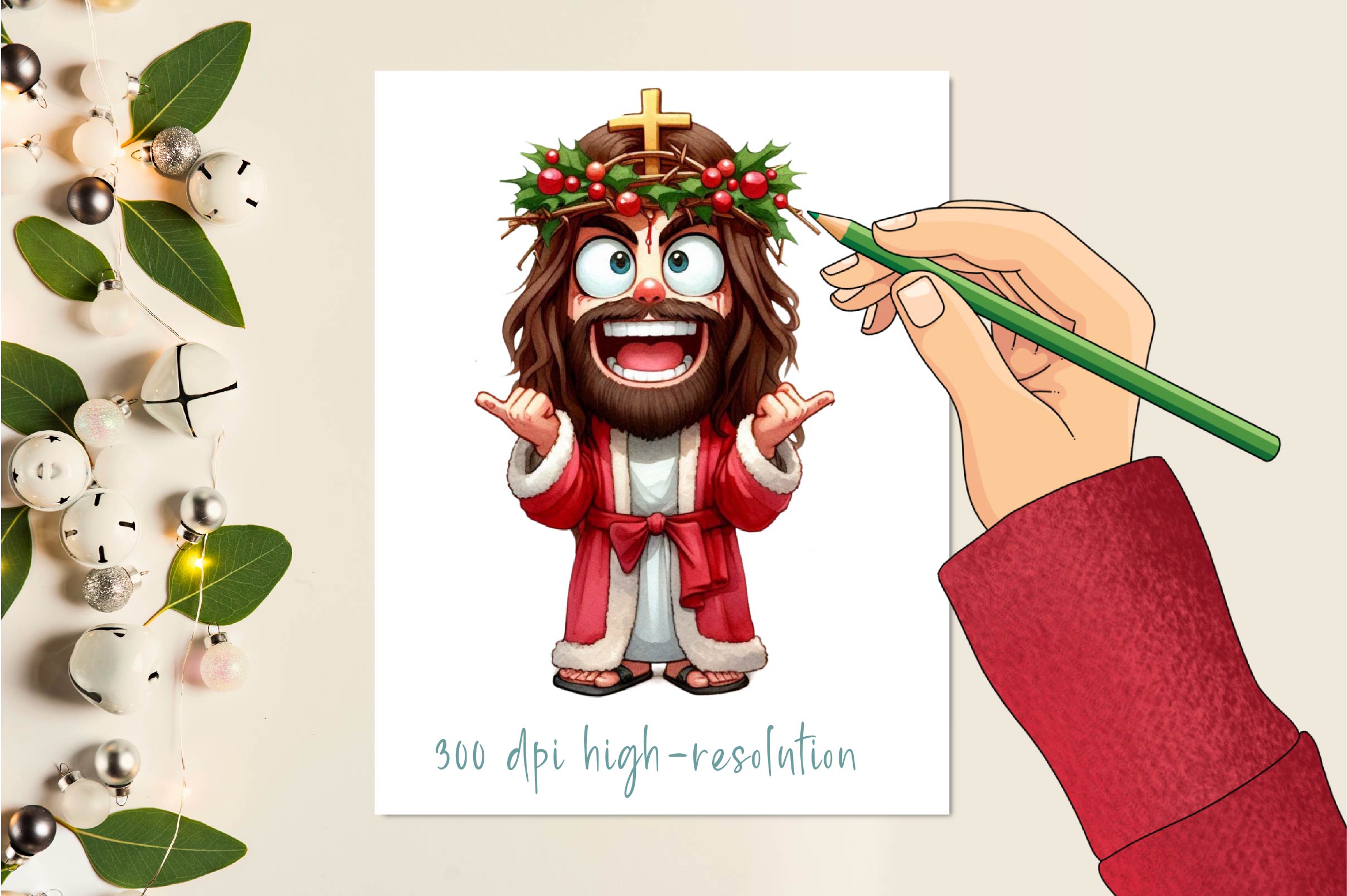 Funny Christmas Jesus Clipart Bundle - CraftNest - Digital Crafting and Art